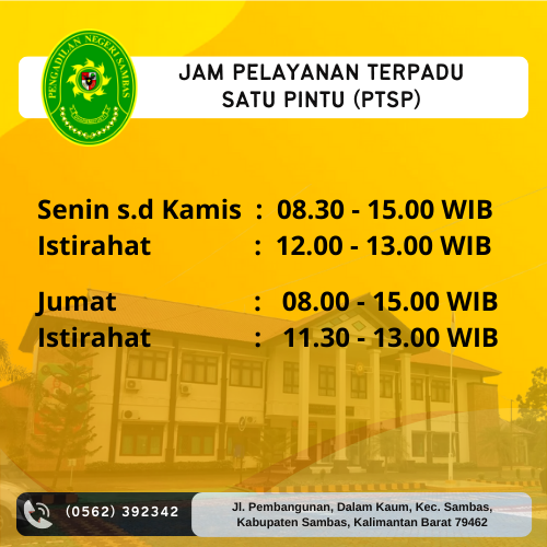 Jam Pelayanan Terpadu Satu Pintu (PTSP)