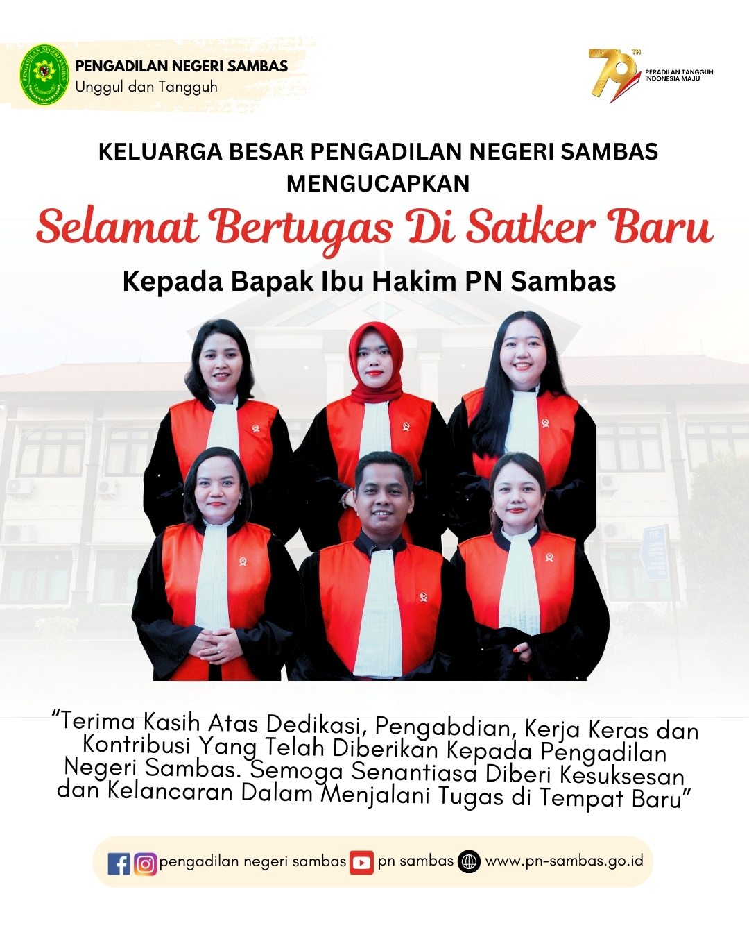 Selamat Bertugas di Satker Baru