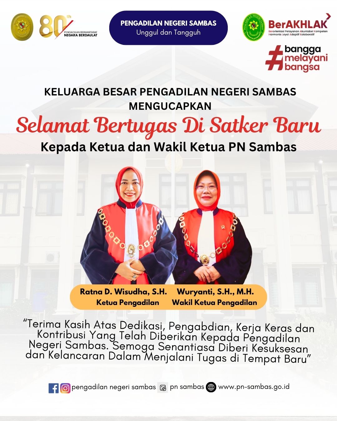 Selamat Bertugas di Satker Baru